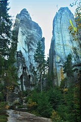 Czech Republic-view of sandstone rocks in Ardspach rocks