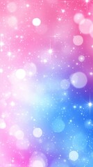 Dreamy Pink and Blue Gradient with Sparkling Stars and Bokeh Lights Abstract Background Graphic Design Element