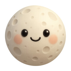Cute full moon 3d illustration in space astronomy galaxy and cosmos concept