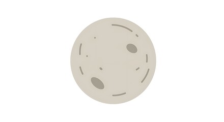 Obraz premium Isolated Moon Illustration Simple Celestial Orb
