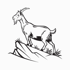saanen goat vector art illustration