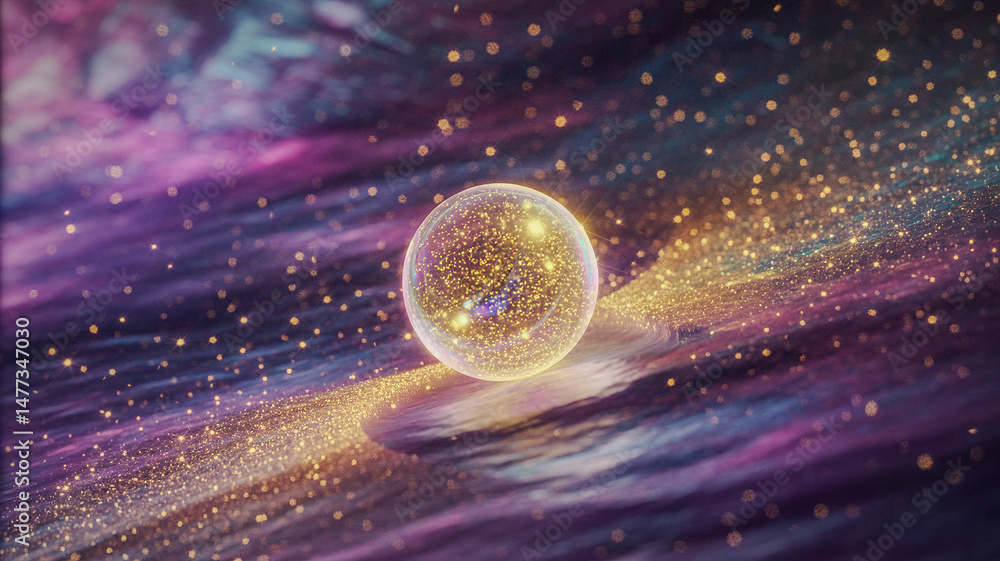 Poster golden twinkle and scintillation background generative ai
