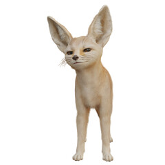 3D rendered fantasy desert fox isolated on transparent background