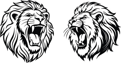 Lion Shallotte with vector and vector art black