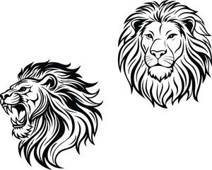 Lion Shallotte with vector and vector art black