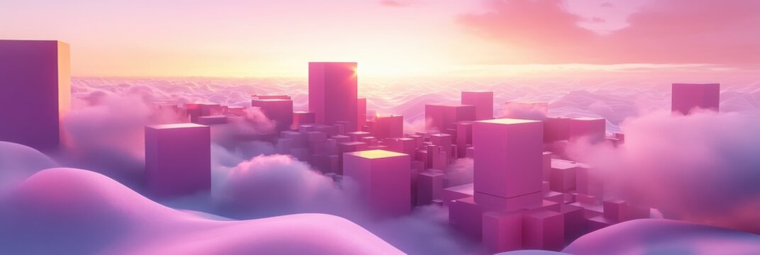 Fototapeta Floating City of Cubes