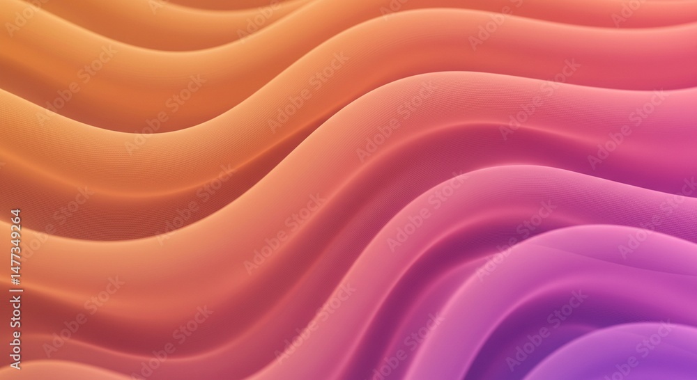 Poster abstract gradient waves background with orange to purple smooth transition