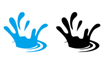 Splash water vector black and blue set icon. Fresh droplet isolated black and blue set icon. Vector illustration splash water on white background