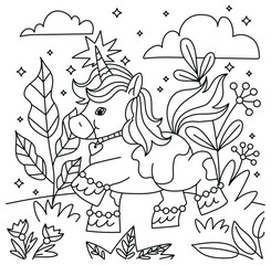Fototapeta premium Hand drawn coloring book illustration 