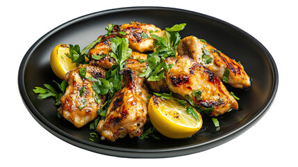 Fototapeta premium Grilled Chicken Lemon Herb isolated on transparent background