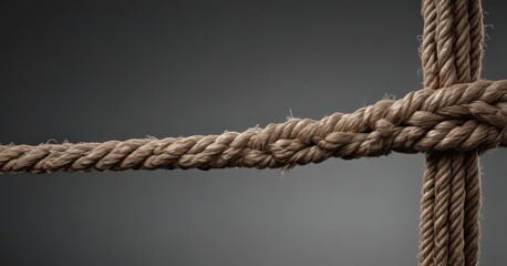 Overstretched rope, frayed edges, imminent break,  rupture,  abstract