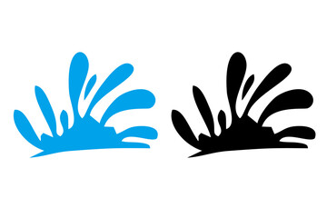 Obraz premium Splash water vector black and blue set icon. Fresh droplet isolated black and blue set icon. Vector illustration splash water on white background