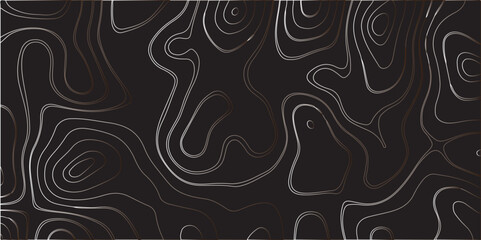 "Create a dark-themed abstract background featuring topographic contour lines. The lines should flow smoothly with organic curves, forming layered patterns over a deep black or charcoal surface. The d