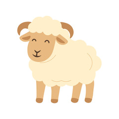 Cute Sheep Vector Illustration for Eid al-Adha or Qurban Animal
