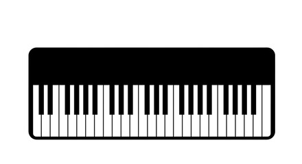 Fototapeta premium Playing Piano Keys Illustration in Black and White