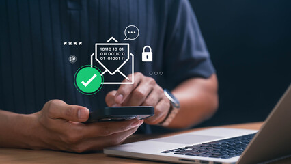 Email Security and Code Confirmation Process on Smartphone with Laptop Nearby. Highlights Authentication, Password Protection, and Privacy in Online Identity Verification Systems