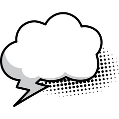 Speech Bubble Cloud Halftone