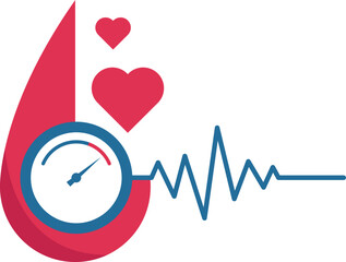 World hypertension day health awareness .  High blood bressure or hypertension awareness campaign vector isolated illustration.