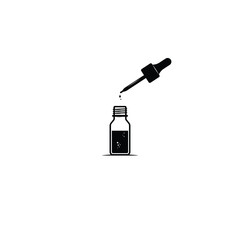 Dropper bottle icon, Essential oil bottle icon on a white background