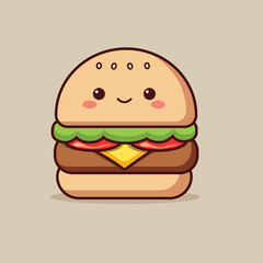 Vector burger chibi is a cute, mini-style character with an adorable burger appearance, expressive face, and charming details—perfect for unique and eye-catching designs