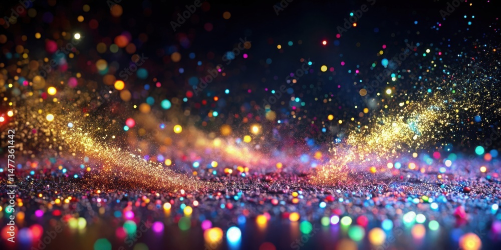 Aufkleber A shimmering display of vibrant glitter and sparkling lights, creating a festive and magical atmosphere of celebration and joy