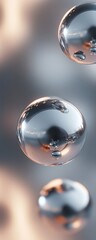 Floating orbs of polished metal