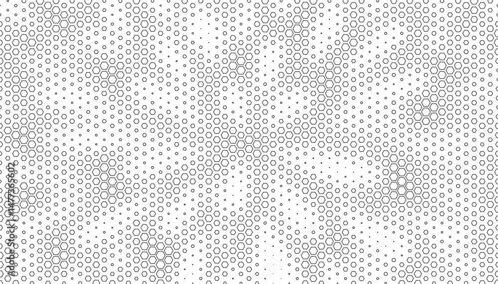 Poster black and white editable vector element for creative design and background. with hexagon shapes made