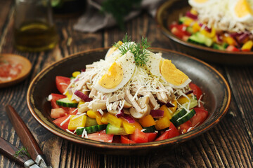 A traditional Bulgarien salad dish - Ovcharska salad	
