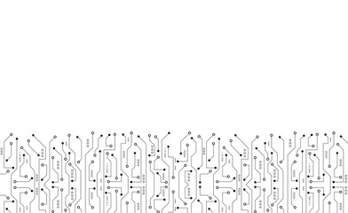 Black line Circuit board. High-tech technology background