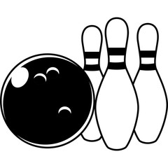 Monochrome Style Bowling Pin Illustration
