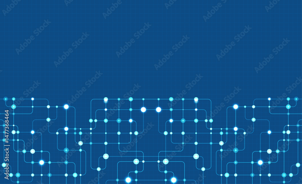 Poster circuit connect lines and dots. network technology and connection concept. decentralized network nod