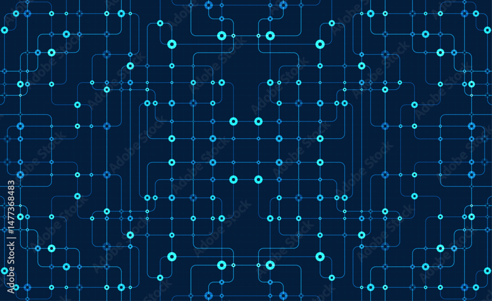 Poster circuit connect lines and dots. network technology and connection concept. decentralized network nod