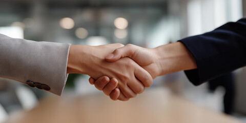business handshake in modern office setting
