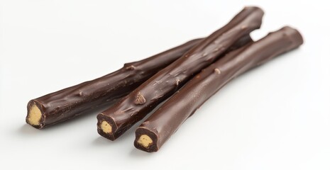 Dark chocolate sticks with nut filling