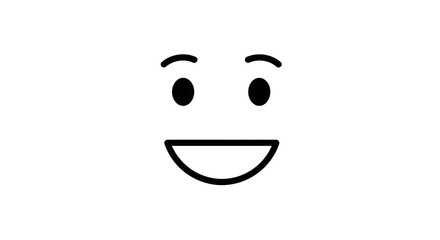 Fototapeta premium Smiling Face Icon Simple Expression Line Art Design