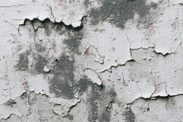 Obraz premium Industrial cement wall with peeling whitewash layers and charcoal undertones, textured tool marks for urban interior design or 3D architectural visualization