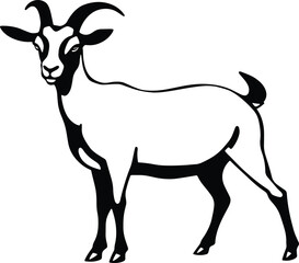 goat silhouette  vector illustration on white background 
