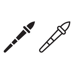 Cosmetic Brush icon set. Makeup brush illustration. Women's Makeup Tools.