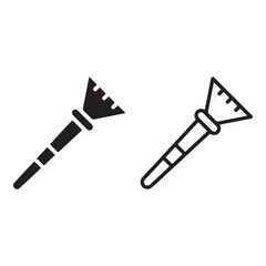Cosmetic Brush icon set. Makeup brush illustration. Women's Makeup Tools.