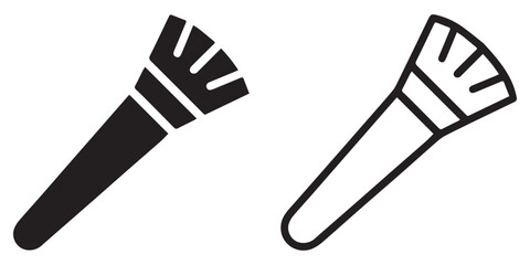 Cosmetic Brush icon set. Makeup brush illustration. Women's Makeup Tools.