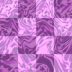 Abstract luxury modern marble pattern on checkered background. seamless abstract acrylic textured stripes. geometric shapes. pink tones. design, scarf, marble, fabric, tile, bandana, digital printing