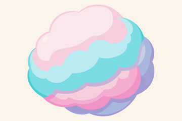 Pastel Pink Blue Purple Cotton Candy Cloud Illustration