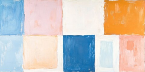 Abstract composition of  pastel squares