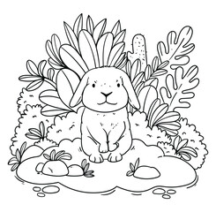 Hand drawn coloring book illustration	
