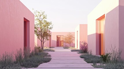 Minimal Courtyard Row Housing