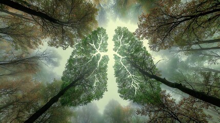 The forest, the lungs of earth, fresh and clean lungs without lung pollution