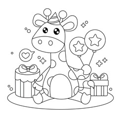 Hand drawn coloring book illustration	
