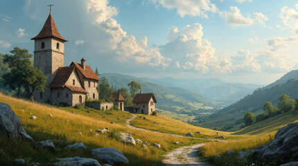 Landscape of village houses