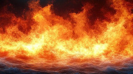 Fiery Inferno Wall Background.