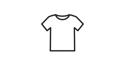 Naklejka premium T-shirt Outline Illustration Simple Clothing Icon Isolated